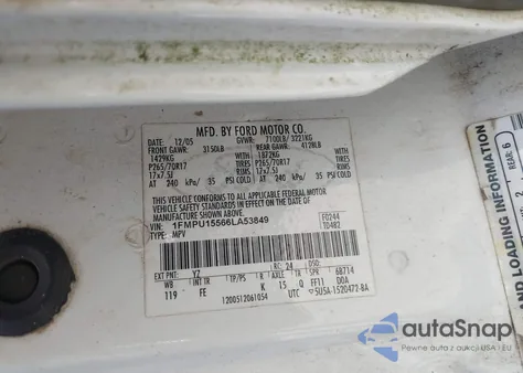 2006 Ford Expedition Xlt/Xlt Sport z USA, uszkodzony, nr VIN 1FMPU15566LA53849